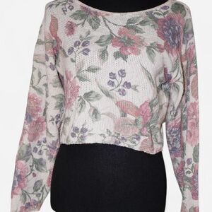Vintage Arielle Women's Floral Cropped Jumper